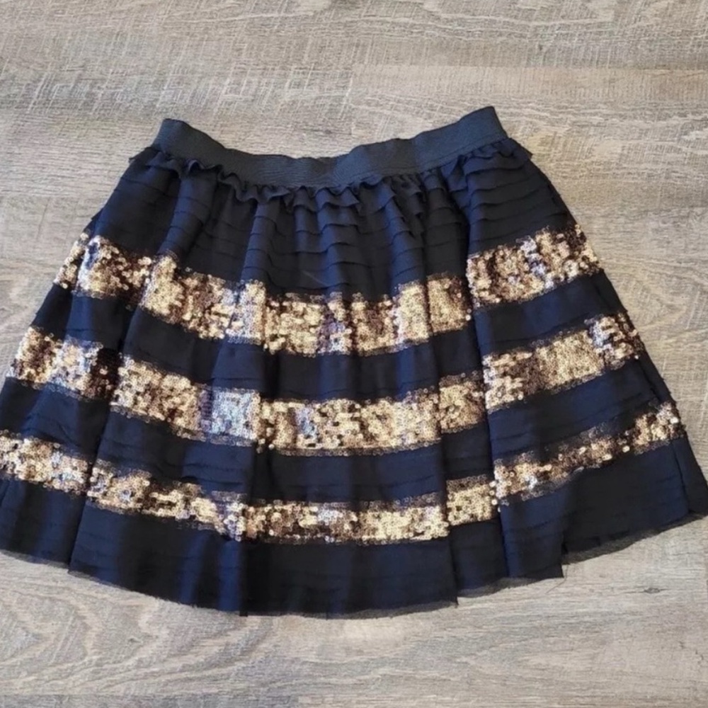 Free people black and gold sequin skirt